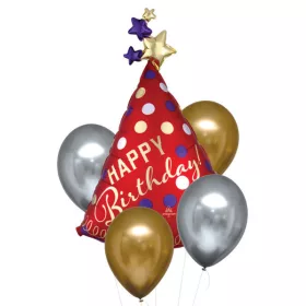 Satin Luxe Happy Birthday Folienballons, 5er-Set