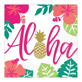 Aloha Ananas-Servietten, 16 Stück, 33 x 33 cm