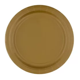 Set aus 8 goldenen Papptellern, 23 cm
