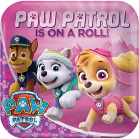 Paw Patrol Pappteller, rosa, 8 Stück, 23 cm