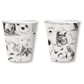 Weihnachtsalbtraum-Papierbecher, schwarz, 8 Stück, 250 ml
