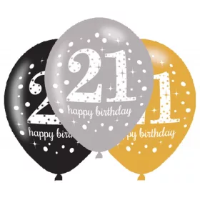   Alles Gute zum 21. Geburtstag! Goldener Ballon, 6 Stück, 11 Zoll (27,5 cm)