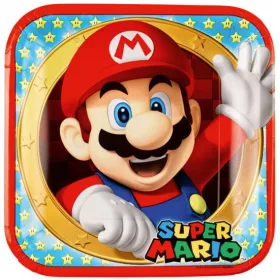Super Mario Pilzwelt Pappteller, 8 Stück, 23 cm