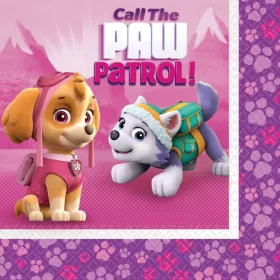 Paw Patrol Servietten, rosa, 20 Stück, 33 x 33 cm