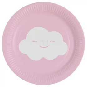 Pappteller mit Regenbogen- und Wolkenmotiv, 8 Stück, 18 cm