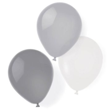   Ezüst Silver Dream léggömb, lufi 8 db-os 10 inch (25,4 cm)