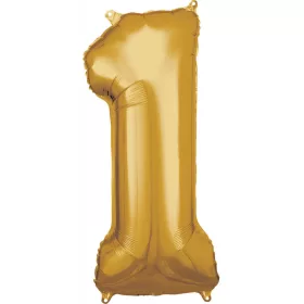 Arany Gold óriás 1-es szám fólia lufi 83x38 cm
