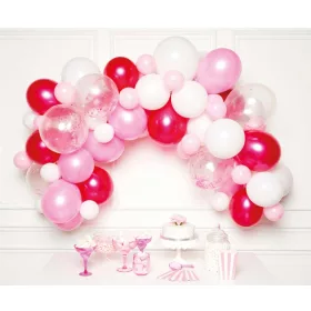 Bunte rosa Ballons, Ballongirlanden-Set mit 70 Teilen
