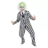 Beetlejuice-Kostüm, gestreift, für Erwachsene, Größe M/L