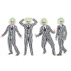 Beetlejuice-Kostüm, gestreift, für Erwachsene, Größe M/L