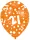Oranžový balón k narodeninám 21, 6 kusov, 11 palcov (27,5 cm)