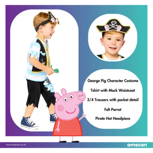 Kostým piráta Prasiatka Peppy 1-2 roky