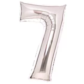 Srebrni folijski balon broj 7 66 cm