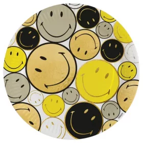 Emoji Smiley Originals Pappteller, 8 Stück, 23 cm