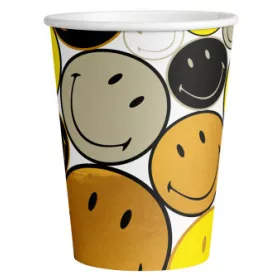 Emoji Smiley Originals Pappbecher, 8 Stück, 250 ml