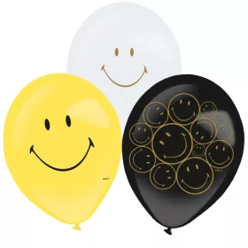 Balóny Emoji Smiley Originals, 6 ks, 11 palcov (27,5 cm)