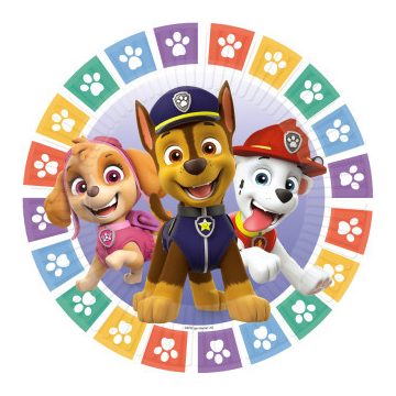 Mancs Őrjárat Color Paws papírtányér 8 db-os 18 cm