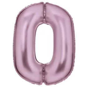  Fóliový balón číslo 0, pastelovo ružový, ružový, lesklý, 86 cm