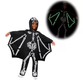   Skelett-Pterodaktylus-Kostüm, im Dunkeln leuchtend, 10-12 Jahre