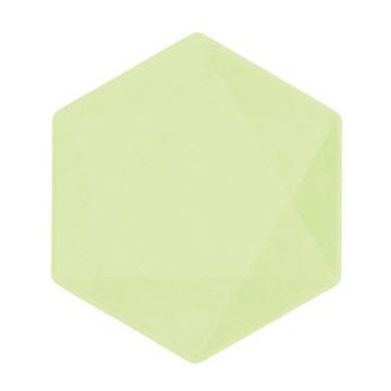 Zöld Vert Decor hatszögletű lapostányér 6 db-os 15,8 cm