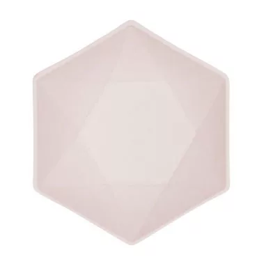 Sechseckige, tiefe Teller, 6er-Set, rosa Vert Decor, 15,8 cm