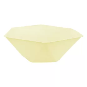   Gelbes Vert Decor sechseckiges tiefes Teller-Set, 6-teilig, 15,8 cm