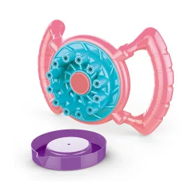 Bunte rosa Seifenblasenmaschine in Lenkradform