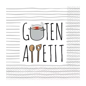 Guten Appetit Serviettenstreifen, 16 Stück, 33 x 33 cm