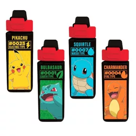   Štvorcová plastová fľaša so slamkou Pokémon Electric 500 ml