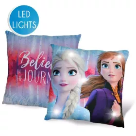 Disney Frozen Reise LED-Leuchtkissen, Dekokissen 40x40 cm