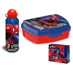 Spiderman-Wand-Sandwichbox + Aluminium-Wasserflasche-Set