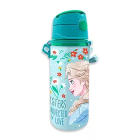   Disney Ľadové kráľovstvo Hliníková fľaša s slamkou a vešiakom 600 ml
