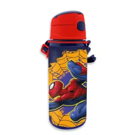   Hliníková fľaša s slamkou Spider-Man Web-Slinger s vešiakom 600 ml