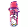 Hliníková fľaša s vešiakom Hello Kitty Friends s slamkou 600 ml