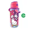 Hliníková fľaša s vešiakom Hello Kitty Friends s slamkou 600 ml