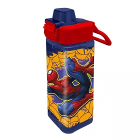   Plastová fľaša so slamkou Spiderman Web-Slinger štvorcová 500 ml