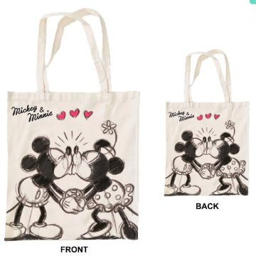   Disney Minnie Mickey Kiss vászontáska, bevásárlótáska 44 cm