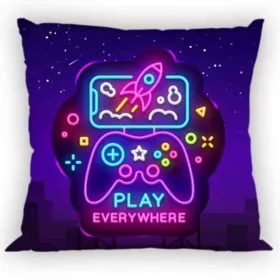 Gamer-Neon-Kissenbezug 40x40 cm