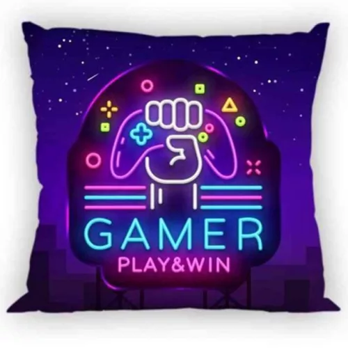 Gamer-Neon-Kissenbezug 40x40 cm