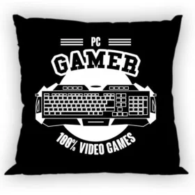 Gamer-Kissenbezug, schwarz, 40 x 40 cm