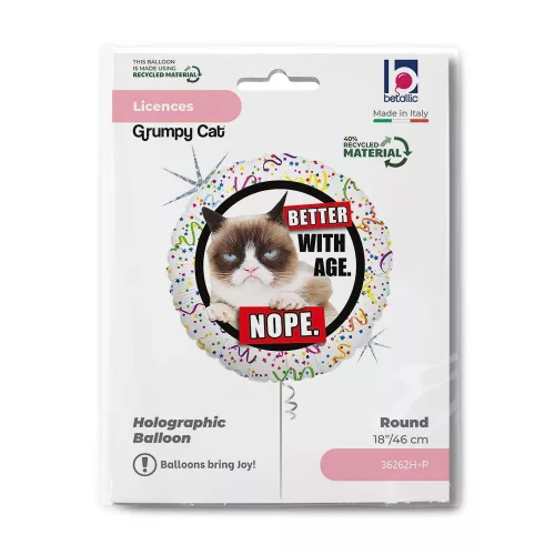 Grumpy Cat Better with Age fólia lufi 46 cm