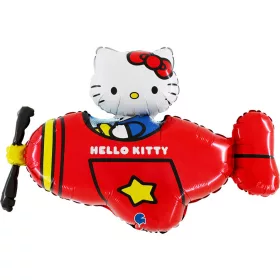 Fóliový balón Hello Kitty Lietadlo Červený 76 cm