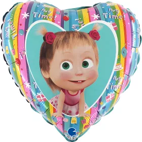 Fóliový balón Máša a medveď dúhový 46 cm