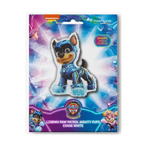 Fóliový balón Paw Patrol Chase biely 61 cm