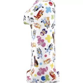 Fóliový balón číslo 1 s motívom Bluey Friends, 66 cm