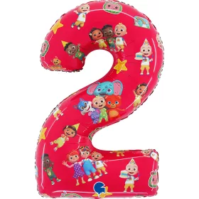 CoComelon Red 2-es szám fólia lufi 66 cm