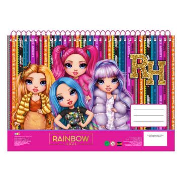 Rainbow High School A/4 spirál vázlatfüzet, 30 lapos