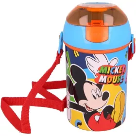   Plastová fľaša so slamkou Disney Mickey Color Flow s vešiakom 450 ml