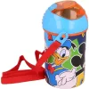 Plastová fľaša so slamkou Disney Mickey Color Flow s vešiakom 450 ml