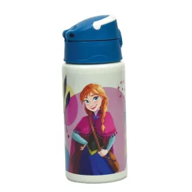   Disney Ľadové kráľovstvo a spoločníčky Hliníková fľaša s vešiakom a slamkou 500 ml